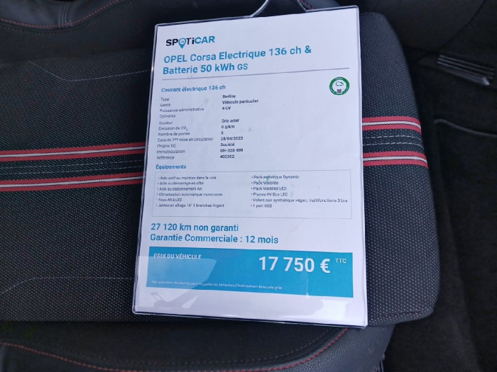 Opel CORSA ELECTRIQUE 136 ch & Batterie 50 kWh GS